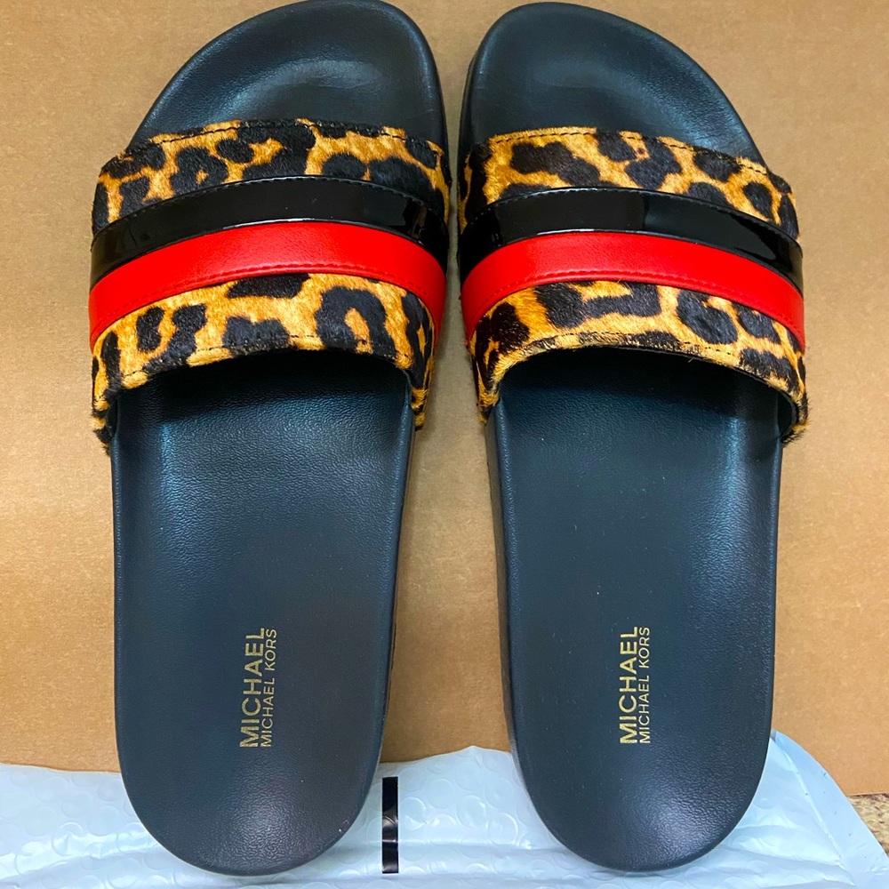 Michael Kors Animal Print Slides